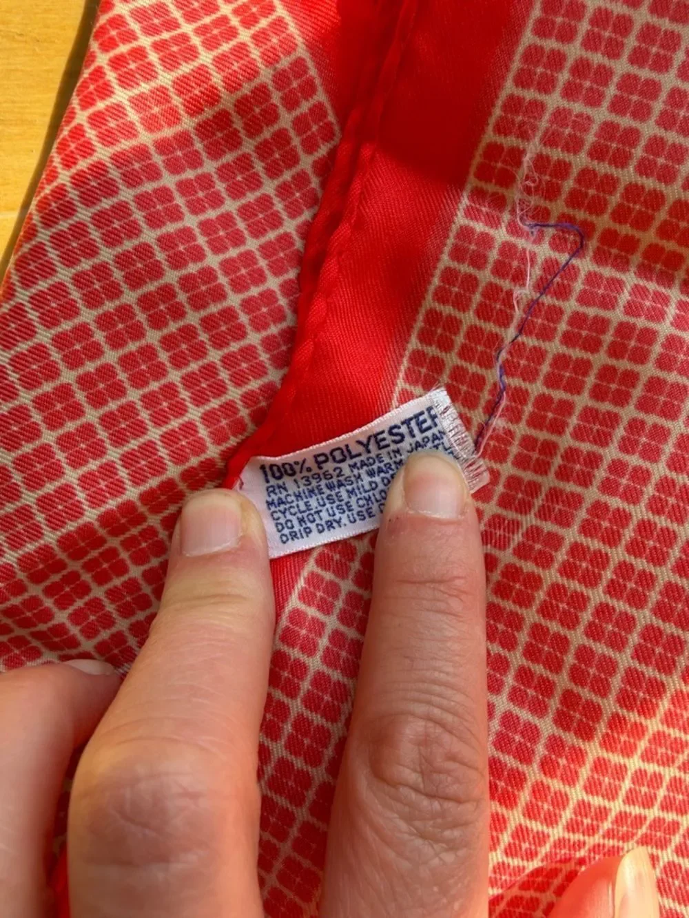 Red Patterned Silk Scarf